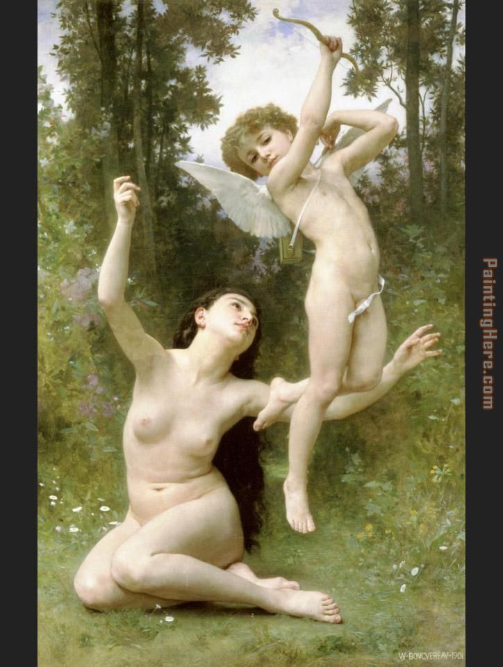 Love Takes Flight painting - William Bouguereau Love Takes Flight art painting